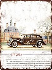 1930s Lincoln Car Colonial Williamsburg Virgina House Metal Sign 9x12