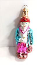 Vintage Golfer with Golf Bag + clubs Mercury Glass Christmas Ornament, Poland picture