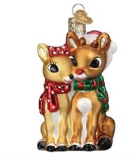 Old World Christmas RUDOLPH AND CLARICE (44204) Glass Ornament w/ OWC Box picture