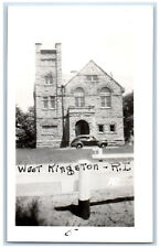 West Kingston Rhode Island RI Postcard Court House Entrance c1940's RPPC Photo picture