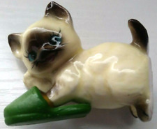 Vintage Ceramic Cat With Slipper Figurine 2.5x2