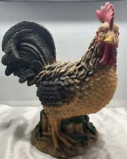 Colorful Rooster Resin Statue 10.5” Figurine Farm Farmhouse Rustic Country Decor picture