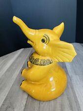 Vintage Doranne California Pottery Yellow Circus Elephant Cookie Jar picture