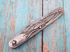 VINTAGE KISSING CRANE PRUSSIA SILVER WHEAT PICTURE WHITTLER POCKET KNIFE KNIVES picture