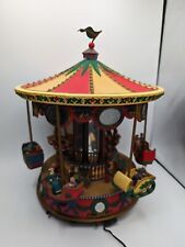 Vintage Mr Christmas Holiday FAIR CAROUSEL Flying Sleighs Merry Go Round picture