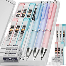 3PCS Pastel Mechanical Pencil Set, 0.7 Mm with 6 Tubes HB Lead Refills& 3PCS Era picture