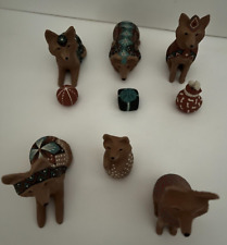 Mata Ortiz Pottery 9 PC Nativity Set Debi Flanigan Coyote Hand Paint Wildlife picture