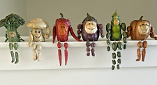 Lot Of 6 Vintage Anthropomorphic Vegetable Shelf Sitter Figurines picture