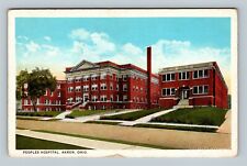 Akron OH, Historic 1915 Peoples Hospital, Street View, Ohio Vintage Postcard picture