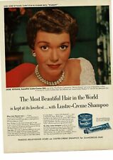 1952 LUSTRE CREME Shampoo JANE WYMAN movie star actress Vintage Ad  picture