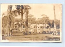 Silver Springs Ocala Florida Glass Bottom Boat Bath House RPPC Postcard c.1930 picture