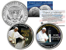 POPE FRANCIS Visits 9/11 Memorial REMEMBRANCE PRAYER JFK Half Dollar 2-Coin Set picture