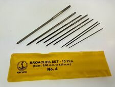Clockmakers Cutting Broach Set Clock Repair 10 Piece Set 0.90 m.m. to 4.00 m.m. picture
