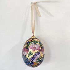 Vintage Cloisonne Enamel Egg Peacock Victorian Enameling Aslan Alessandra Glass picture