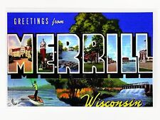 Greetings from Merrill, Wisconsin A City of Parks Postcard [HOLOGRAPHIC SILVER] picture