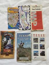5 maps travel 1 guide sheet texas san antonio new york most vintage picture