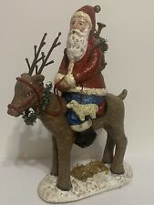 VTG Santa Riding on Reindeer Christmas Decoration 11