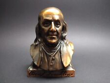Vintage Ben Franklin Compliments Coin Saver Collectors Copper Bank Bookend picture
