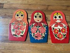 Decorative Matryoshka Russian Doll Soviet Ussr Wooden Hangers Hand Made Матрешка picture