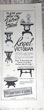 1953 Pelham Shell & Leckie Vintage Print Ad Victorian Tables Hand Carved Marble picture