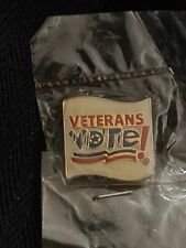 3/4” Vintage VETERANS VOTE Flag pin picture
