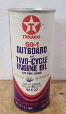 Vintage Texaco 50-1 Outboard Motor Oil Can ~1 Pint Full ~ SAE 40/20 ~ NOS picture