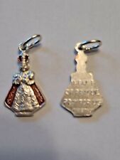 Vintage Infant of Prague small medal charm with prayer card original package new picture