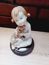 Giuseppe Armani Vintage Figurine Girl Puppy Dog Dachshund Porcelain Italy Signed picture