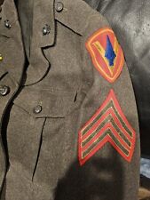 WWII USMC 5th Marine Division IWO JIMA Green Uniform Coat Named Patched L@@K picture