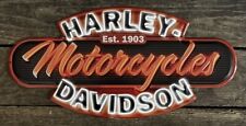 Harley Davidson Embossed Metal Sign, 9.5” x 19.5”, **THIS IS NOT A NEON SIGN** picture