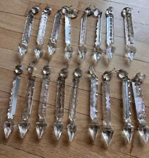 Lot of 27 Vintage Cut Crystal Prisms Chandelier Lustre Lamp Parts Spear 7