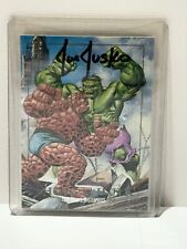 1992 Marvel Masterpieces Thing vs. Hulk Battle  Spectra Etch #1-D Vintage Signed picture