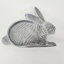 Rabbit, Bunny Shaped Aluminum Plate Hand decorated Thick Made in India 9.5
