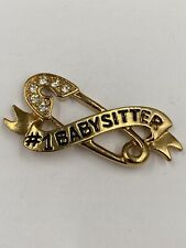 Vintage Avon #1 Babysitter Gold Colored Lapel Pin Brooch picture