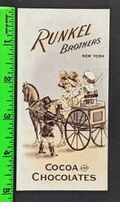 Vintage 1890 Horse Carriage Runkel Brothers Chocolate Cocoa E-UNC Candy Card picture