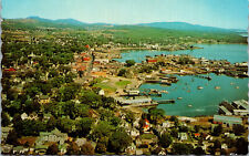 Vtg Aerial View of Rockland Maine ME Chrome Postcard picture