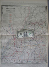 KY TN 1893 WESTERN KENTUCKY & TENNESSEE Cram RAILROAD Map BOWLING GREEN NORTHERN picture
