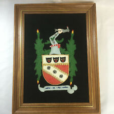 Vintage Picture Hand Sewn Artwork Coat of Arms 12