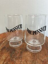 Vintage 2 The Pussycat Footed Early Times Barware Drinking Glasses Man Cave picture