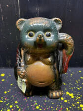 Unique Japanese Shigaraki Tanuki Ceramic Raccoon Statue  picture