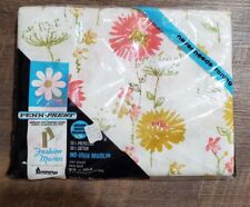 Vintage Penn-Prest Fashion Manor Muslin Bed Sheet Twin Daisies NOS picture
