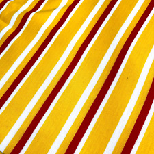 Vintage Knit Double Knit Fabric Orange Yellow White Stripe 1.5 Yard X 66” picture