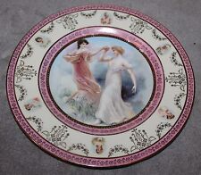 ANTIQUE FSC CARLSBAD CZECHOSLOVAKIA PLATE GIRLS HOLDING HANDS DANCING picture