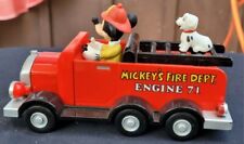Mickey's Fire Dept Engine 71 Disney Fireman Mickey Mouse Truck Pull Back Frictio picture
