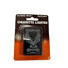 New Sealed 1990 American Legend Eagle Classic Iron Lighter In Package Black picture