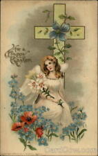 1908 For a Happy Easter RB Co. Antique Postcard 1c stamp Vintage Post Card picture