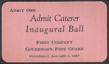 1st Company Governor's Foot Guard Inaugural Ball Admit Caterer card 1967 picture
