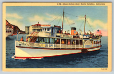 c1940s Glass Bottom Boat Santa Catalina California Vintage Postcard picture