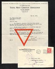 YMCA Hope Street Los Angeles 1919 TLS Letterhead and Cover VGC picture