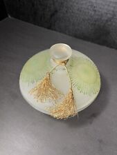1940’s Art Deco Frosted Glass Trinket Box w/Lid Lentheric Powder Jar With Puff picture